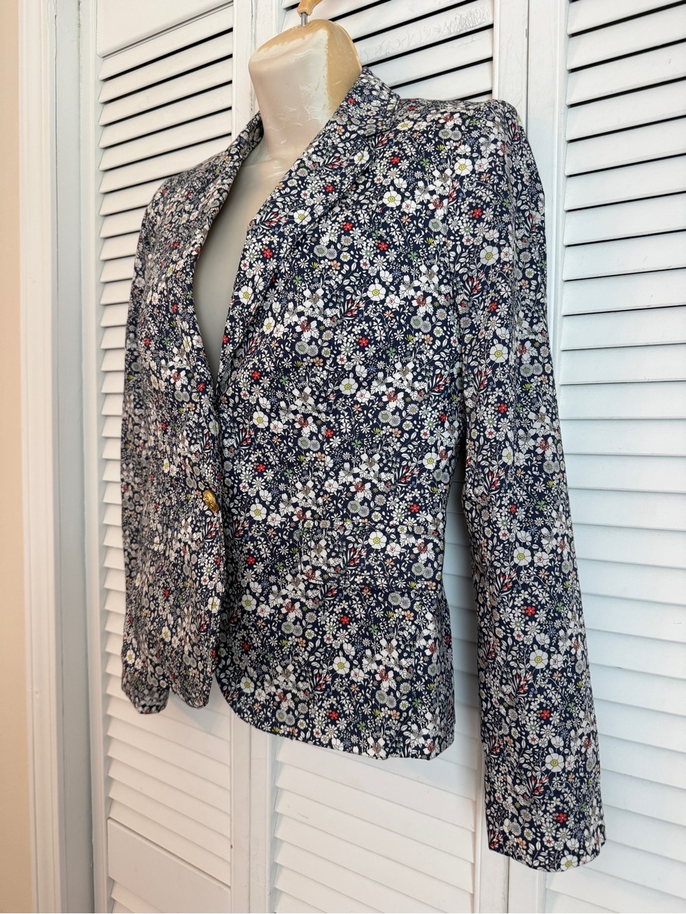 J.Crew Womens Liberty Art Fabrics Schoolboy Blazer Size 2 June's Meadow Floral - Picture 2 of 9